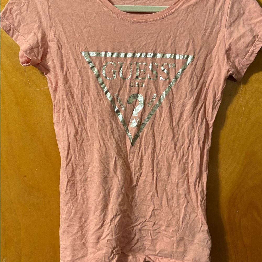 GUESS Kids Pink Logo T-Shirt